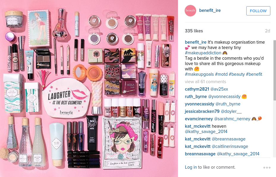 benefit cosmetics ireland instagram