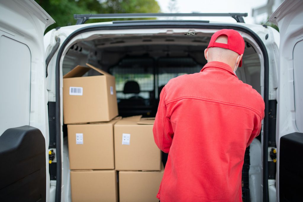 Courier with van